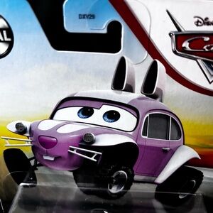 Disney Pixar Pink and Grey Cartoon Car Toy from Cars movie